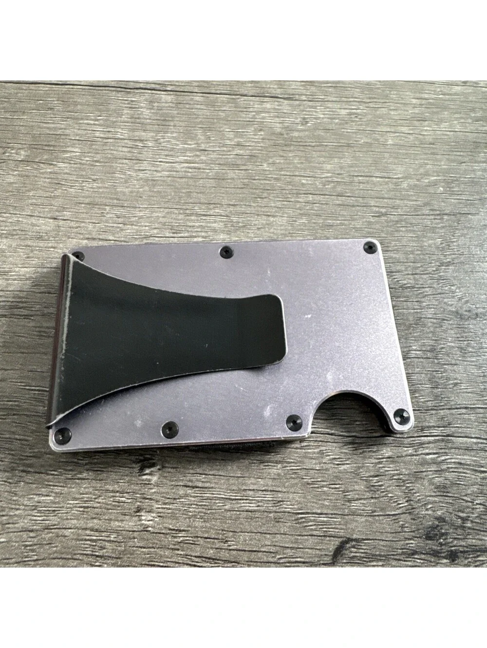 Ridge Wallet with Money Clip for Men Gray Silver